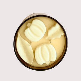 Pumpkin Spice Double Wick Embedded Candle In Leaves & Pumpkin Design