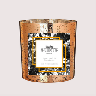 Extra Large Lime, Basil and Mandarin Scented Candle | Rose Gold/Copper