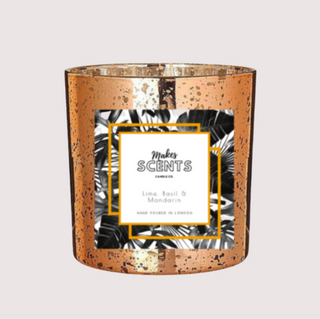 Extra Large Lime, Basil & Mandarin Scented Candle in Rose Gold/Copper
