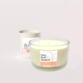 Lime, Basil & Mandarin Three Wick Candle