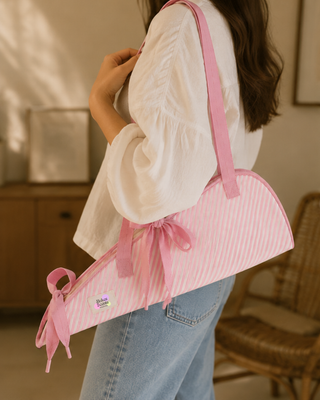 Limited Edition Bouquet Bag - Baby Pink Stripes