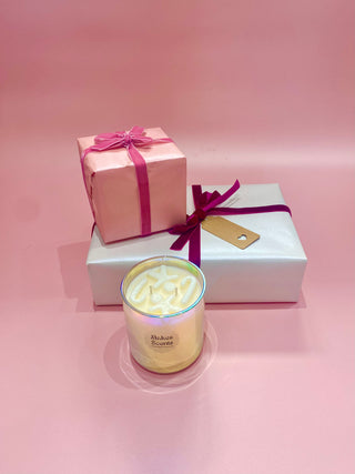 Gingerbread Double Wick Embedded Candle With Gingerbread & Candy Cane Design