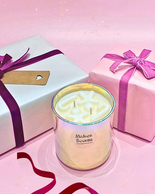 Gingerbread Double Wick Embedded Candle With Gingerbread & Candy Cane Design