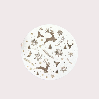 Festive White Etched Wooden Lid