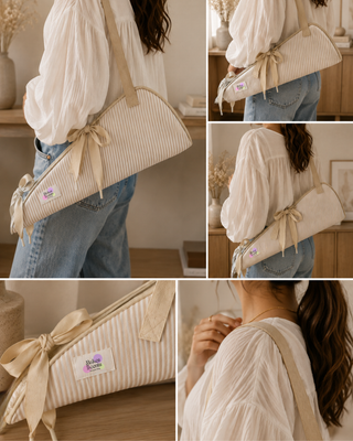 Limited Edition Bouquet Bag - Taupe Stripes