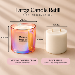Large Double Wick Candle Refill (for holographic glass)