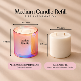(For Holographic Glass) Medium Double Wick Candle Refill