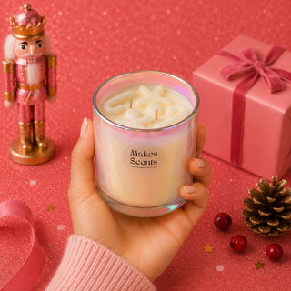 Gingerbread Double Wick Embedded Candle With Gingerbread & Candy Cane Design