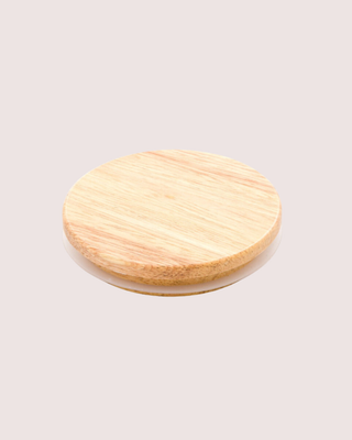 Bamboo wooden lid for medium double wick candles